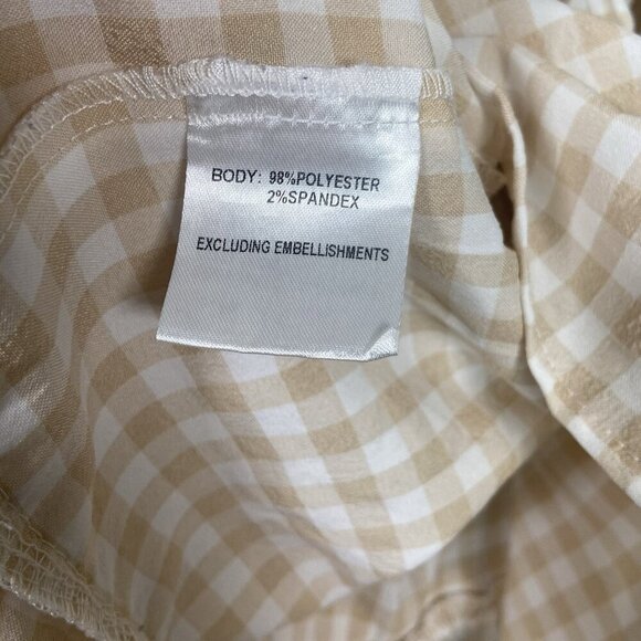 Princess Polly Ainslie MINI DRESS White Beige Gingham Size 2 Tomato Girl Summer - Picture 4 of 12